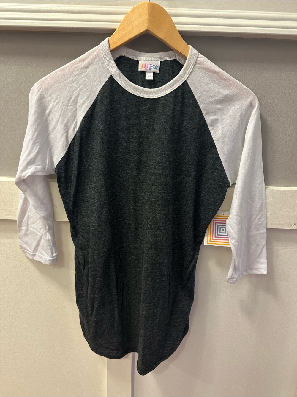 LuLaroe grey & White Baseball Raglan Shirt XS